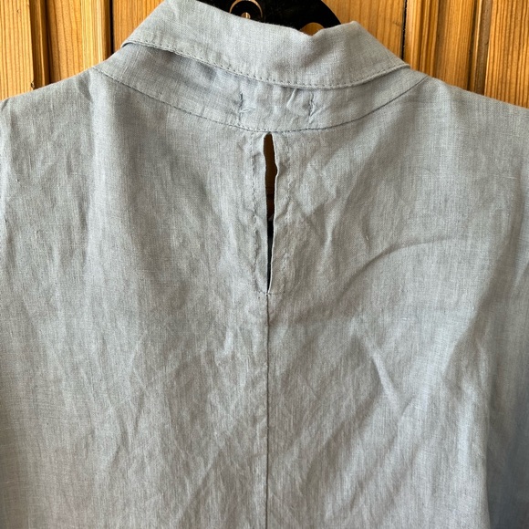 Pure Linen Blouse. Size XL. Pale blue colour. - Picture 3 of 3